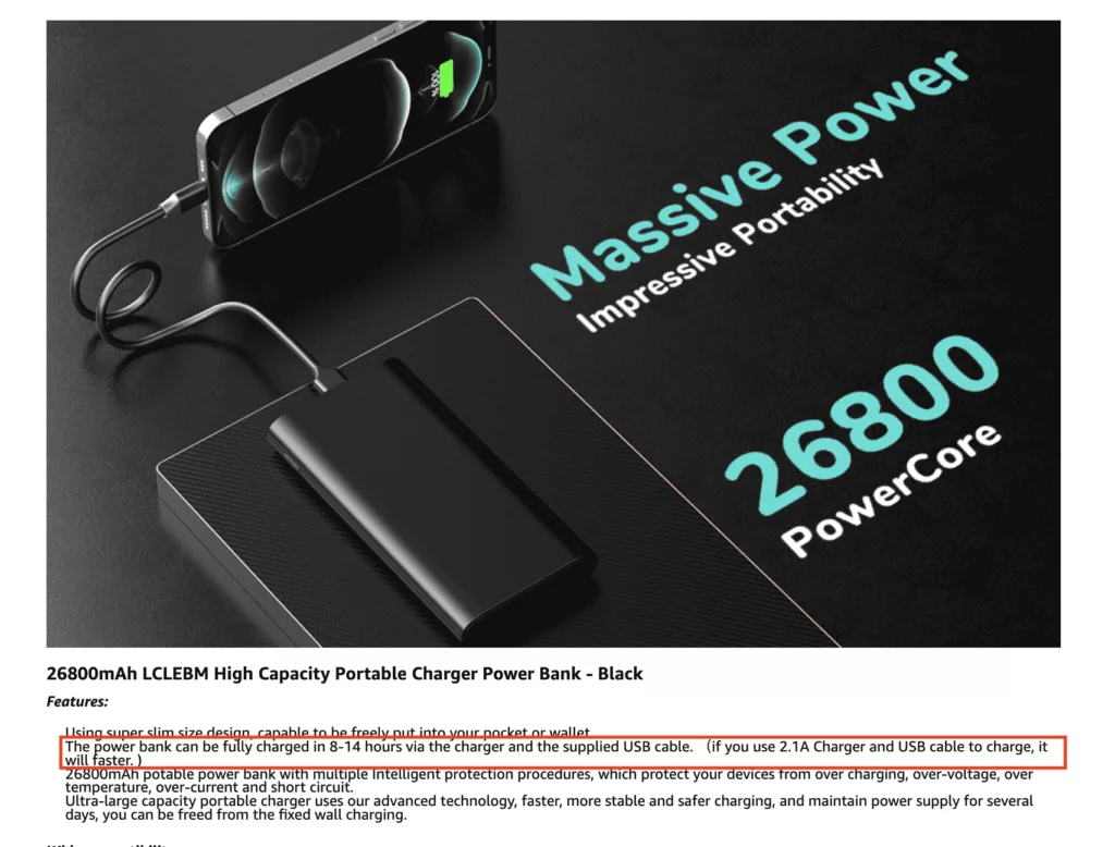 26800Mah Portable Charger Power Bank Lcleb