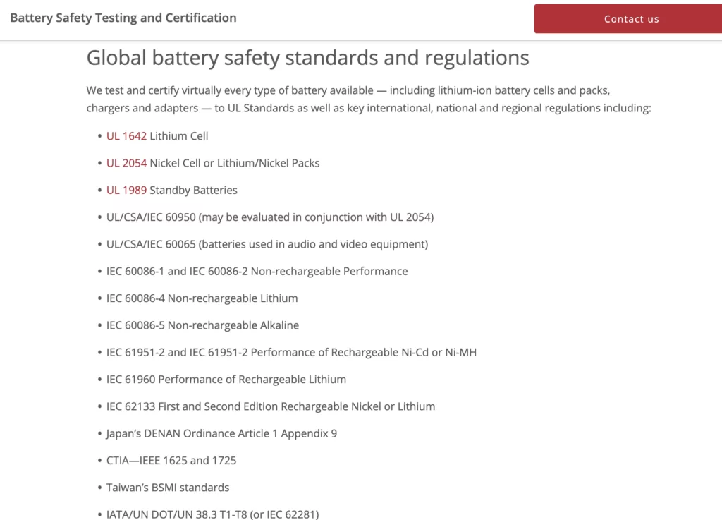 Ui Battery Safety Testing And Certification