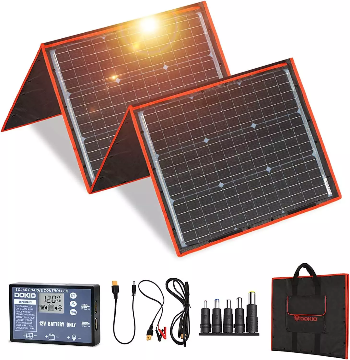 Dokio 160W 18V Portable Solar Panel Kit